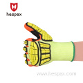 Hespax HPPE Safety Protection Non-slip Work Nitrile Gloves